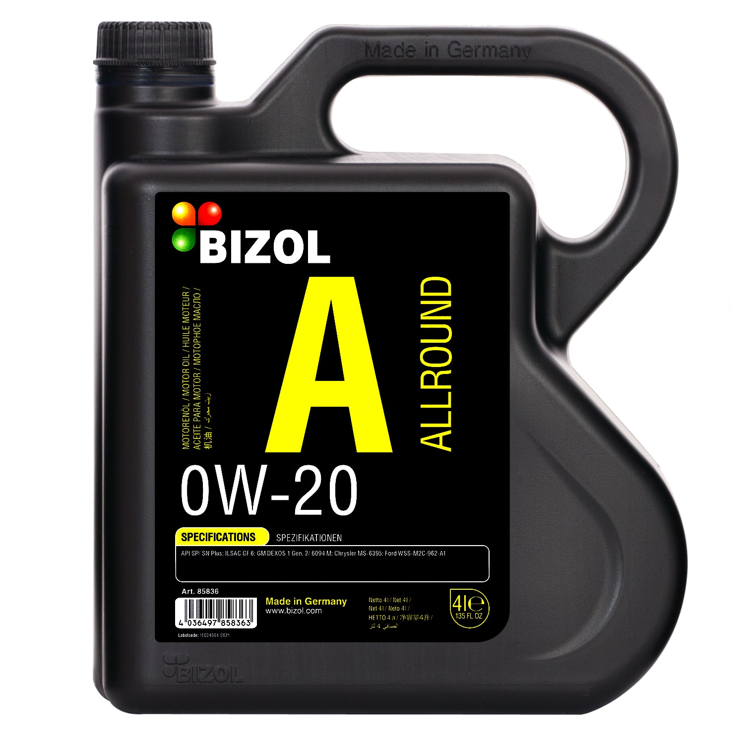 Купить 85836 BIZOL НС-синтетическое моторное масло Allround 0W-20