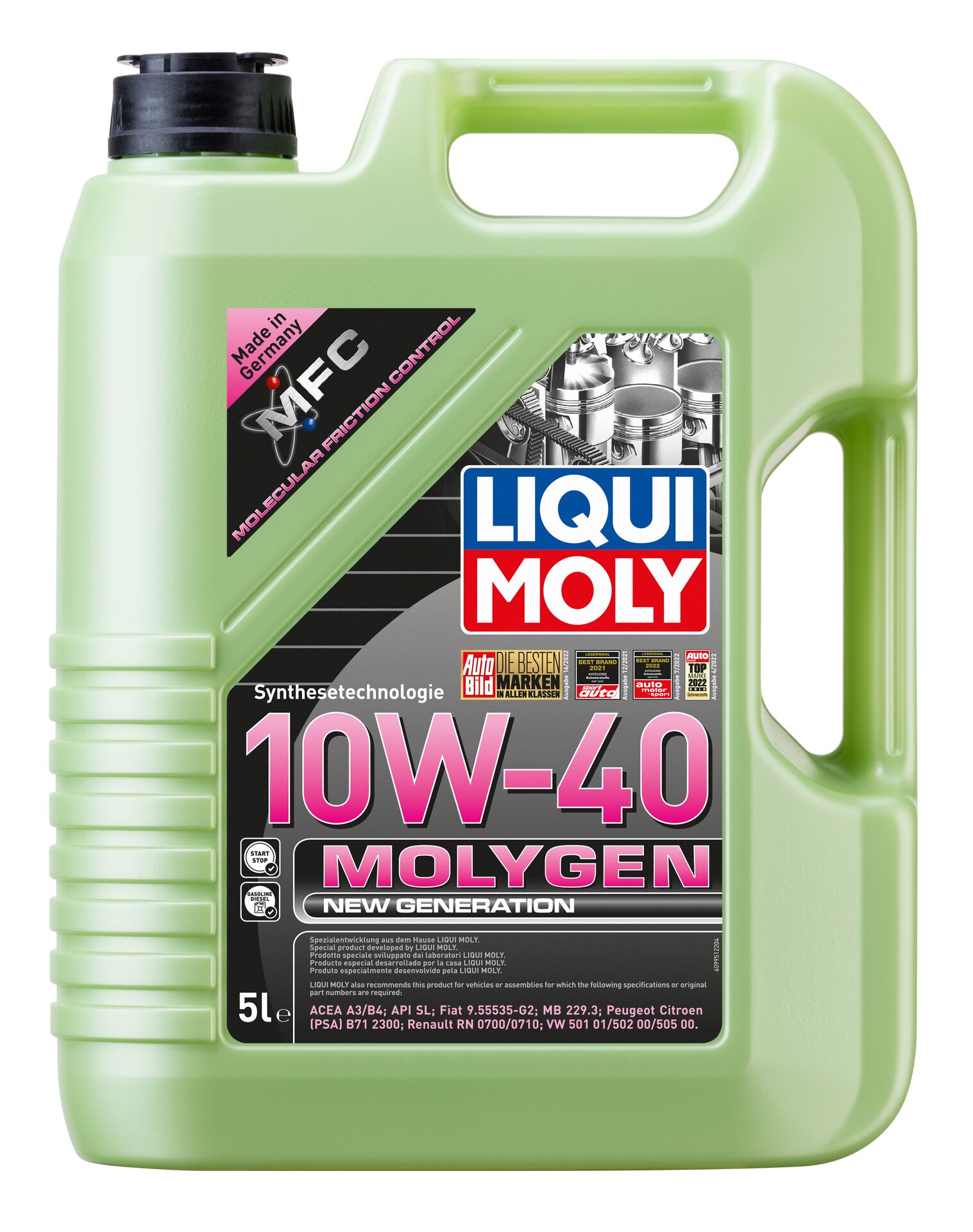  9951 LiquiMoly НС-синтетическое моторное масло Molygen New Generation 10W-40 5л 