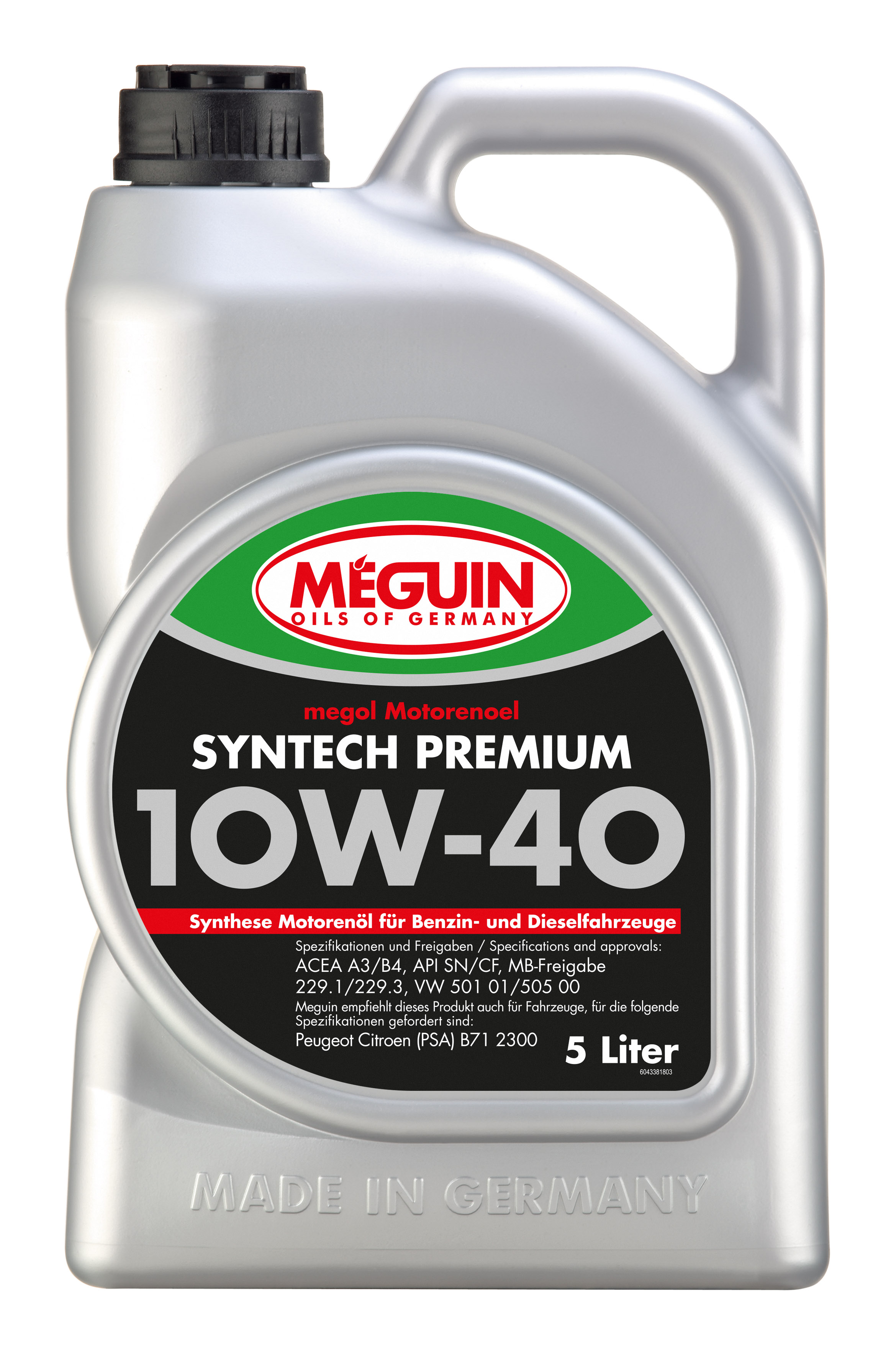 4338 Meguin НС-синтетическое моторное масло Megol Motorenoel Syntech  Premium 10W-40 (5л) в фирменном магазине