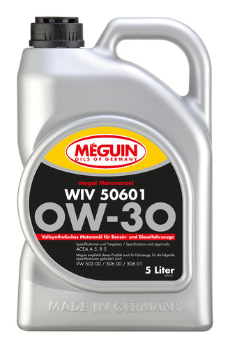6322 Meguin Синтетическое моторное масло Megol Motorenoel WIV 50601 0W-30 (5л)