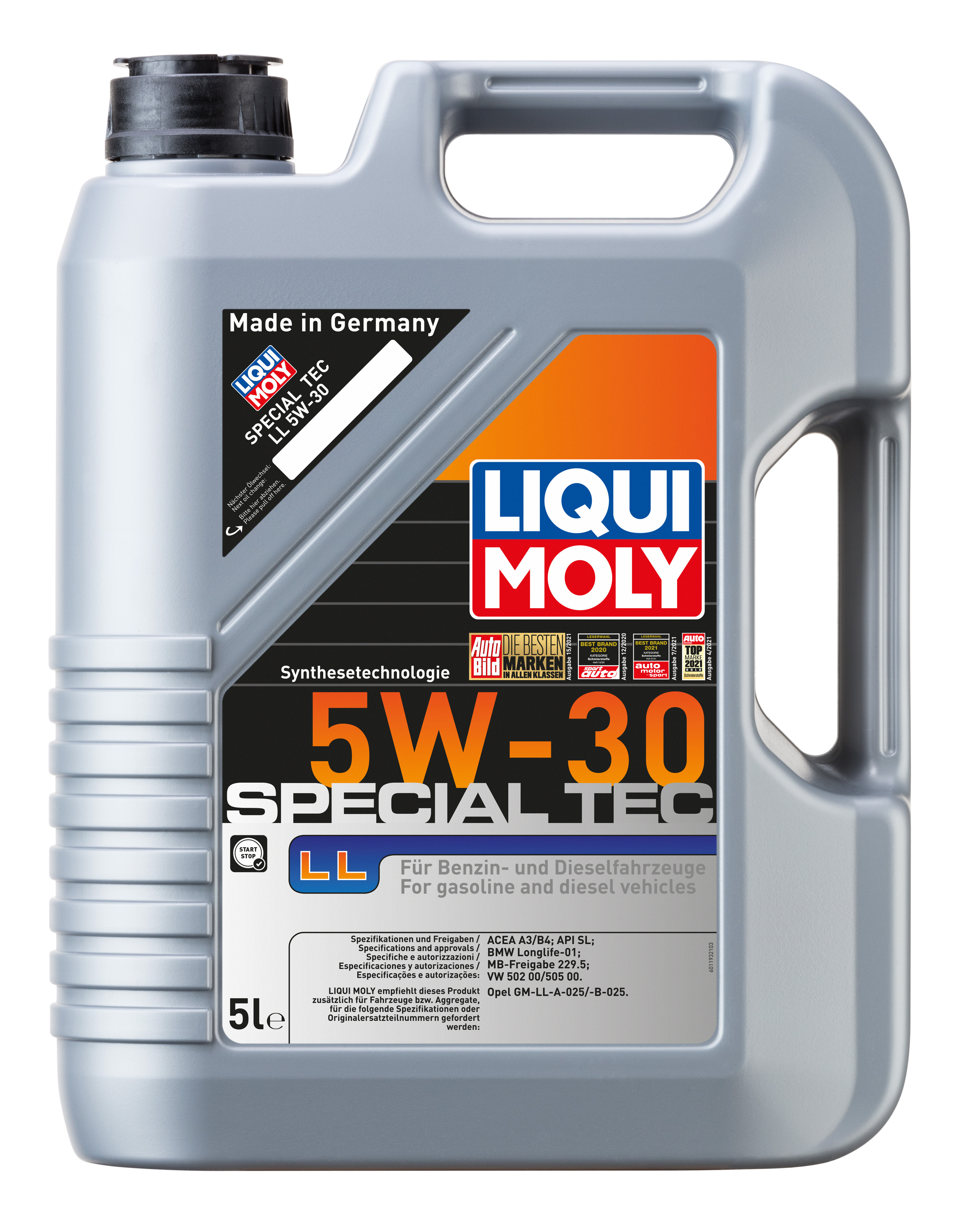  2448 LiquiMoly НС-синтетическое моторное масло Special Tec LL 5W-30 5л 