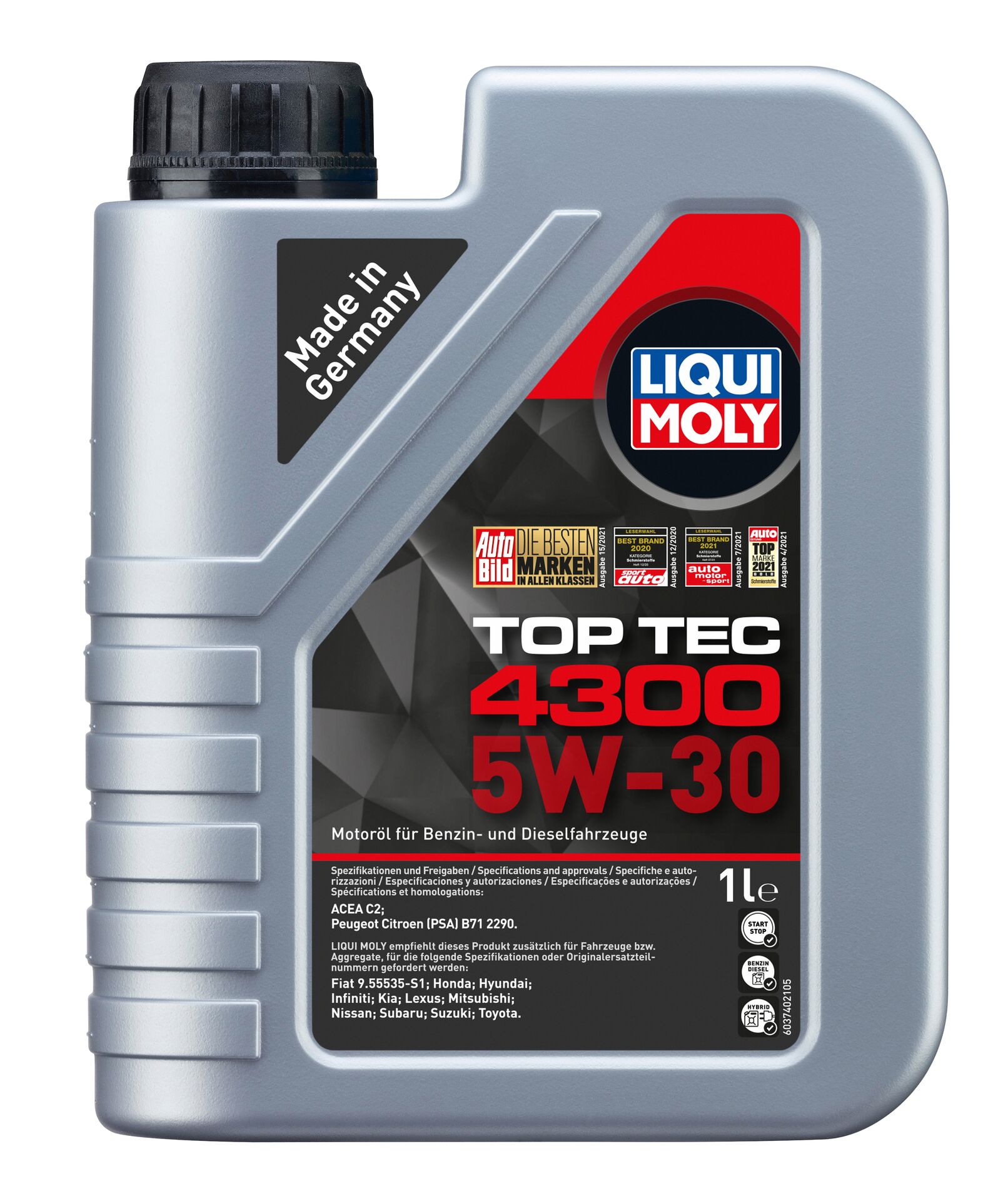  2323 LiquiMoly НС-синтетическое моторное масло Top Tec 4300 5W-30 1л 