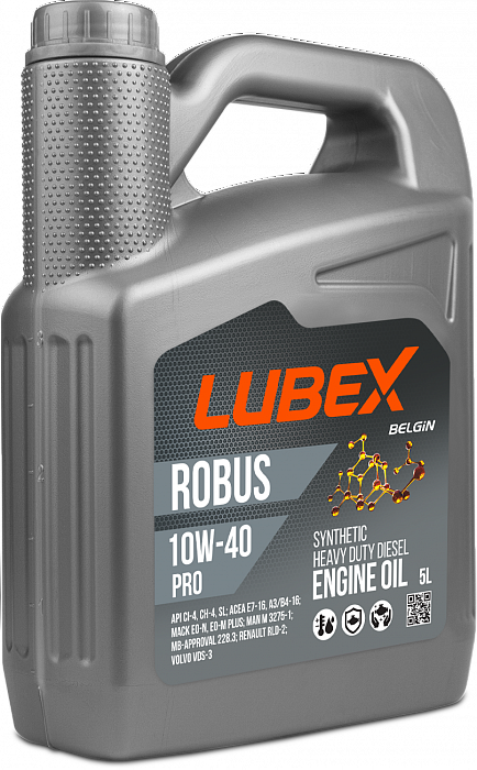 L019-0772-0405 LUBEX Синт-ое мот.масло ROBUS PRO 10W-40 CH-4/CI-4/SL A3/B4/E7 (5л)