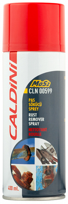 CLN00599 CALDINI Растворитель ржавчины с дисульфидом молибдена Rust Remover Spray MoS2 (0,4л)