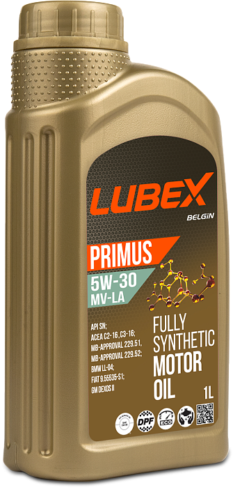 L034-1319-1201 LUBEX Синтетическое моторное масло PRIMUS MV-LA 5W-30 SN C2/C3 (1л)