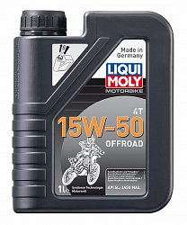 3057 LiquiMoly НС-синтетическое моторное масло для 4-такт.мотоциклов Motorbike 4T Offroad 15W-50 1л
