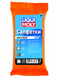 77168 LiquiMoly Влажные салфетки для стекол, зеркал и фар Reinigungstucher (25 листов)