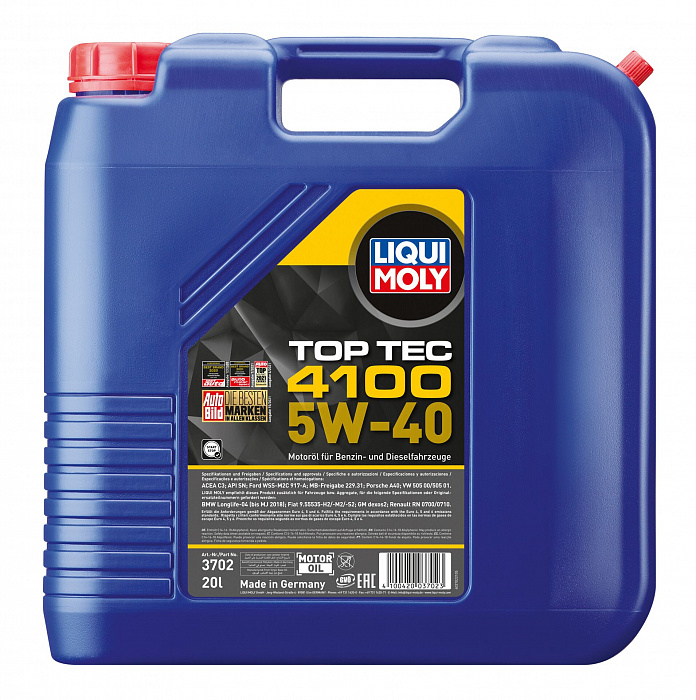 3702 LiquiMoly НС-синтетическое моторное масло Top Tec 4100 5W-40 20л