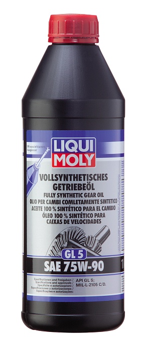 1414 LiquiMoly Синтетическое трансмиссионное масло Vollsynthetisches Getriebeoil 75W-90 (GL-5) 1л