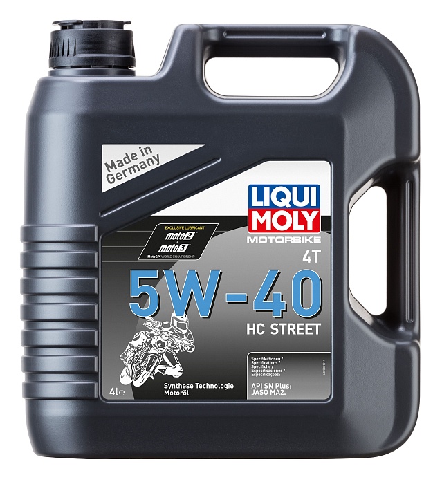 20751 LiquiMoly НС-синтетическое моторное масло для 4-такт.мотоцик. Motorbike 4T HC Street 5W-40 4л