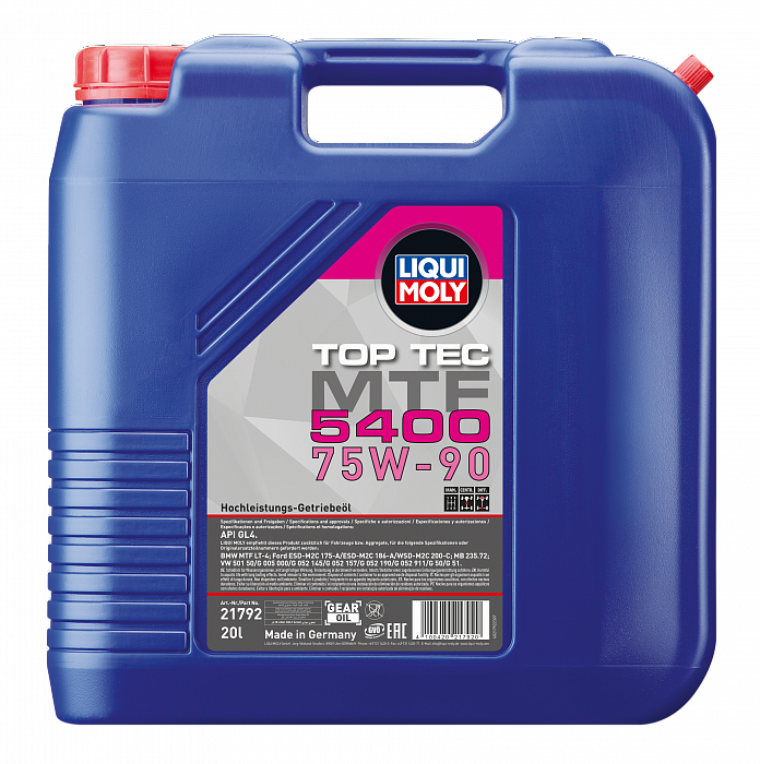 21792 LiquiMoly НС-синтетическое трансмиссионное масло Top Tec MTF 5400 75W-90 (20л)