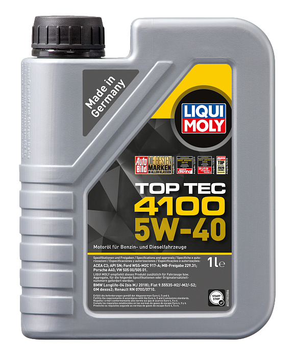 7500 LiquiMoly НС-синтетическое моторное масло Top Tec 4100 5W-40 1л