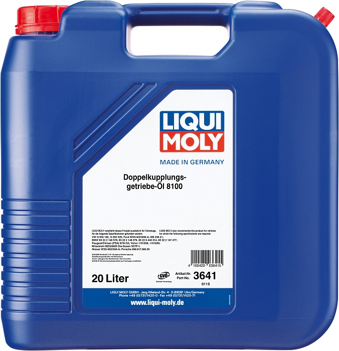 3641 LiquiMoly НС-синтетическое трансмиссионное масло для DSG Doppelkupplungsgetriebe-Oil 8100 20л