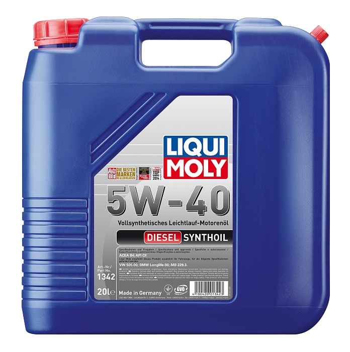 1342 LiquiMoly Синтетическое моторное масло Diesel Synthoil 5W-40 20л