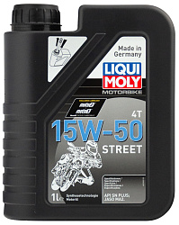 23228 LiquiMoly НС-синтетическое моторное масло для 4-такт.мотоциклов Motorbike 4T Street 15W-50 1л