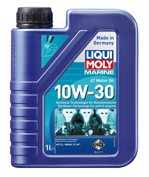 25022 LiquiMoly НС-синтетическое моторное масло для лодок Marine 4T Motor Oil 10W-30 1л