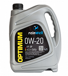 4951 ReinWell HC-синтетическое моторное масло 0W-20 API: SP; ACEA: C5,C6 (4л)