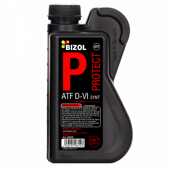 28310 BIZOL НС-синтетическое трансмиссионное масло для АКПП Protect ATF D-VI Synt 1л