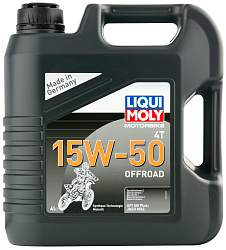 23233 LiquiMoly НС-синтетическое моторное масло для 4-такт.мотоциклов Motorbike 4T Offroad 15W-50 4л