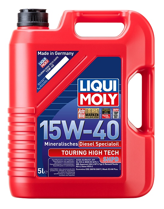 2475 LiquiMoly Минеральное моторное масло Touring High Tech SHPD-Motoroil Basic 15W-40 5л