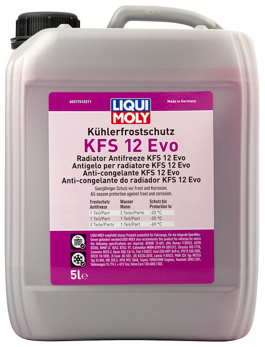 21741 LiquiMoly Антифриз-концентрат Kühlerfrostschutz KFS 12 Evo (5л)