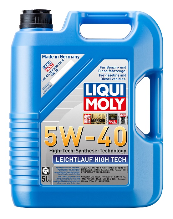 8029 LiquiMoly НС-синтетическое моторное масло Leichtlauf High Tech 5W-40 5л