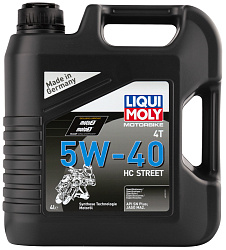 23235 LiquiMoly НС-синтетическое моторное масло для 4-такт.мотоцик. Motorbike 4T HC Street 5W-40 4л