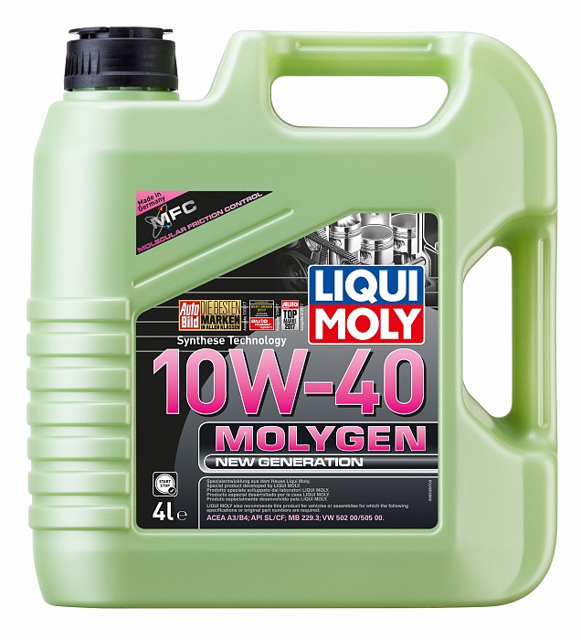 8538 LiquiMoly НС-синтетическое моторное масло Molygen New Generation 10W-40 4л