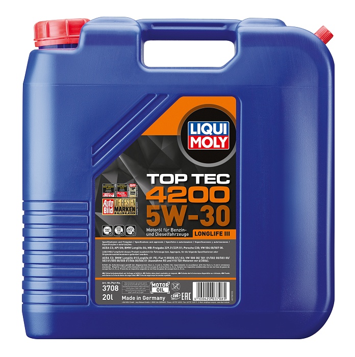 3708 LiquiMoly НС-синтетическое моторное масло Top Tec 4200 5W-30 20л