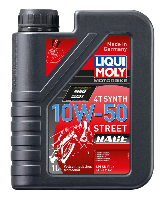 1502 LiquiMoly Синтетическое мот.масло для 4-такт.мотоц. Motorbike 4T Synth Street Race 10W-50 1л