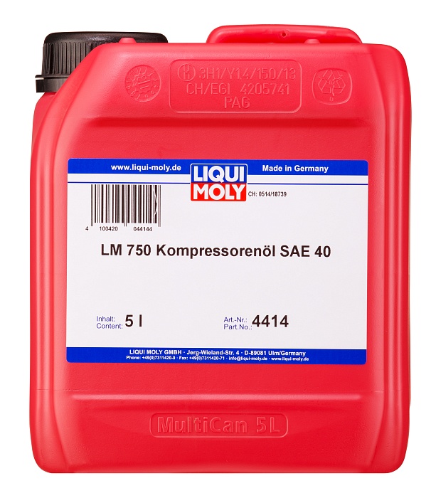 4414 LiquiMoly Синтетическое компрессорное масло LM 750 Kompressorenoil 40 5л