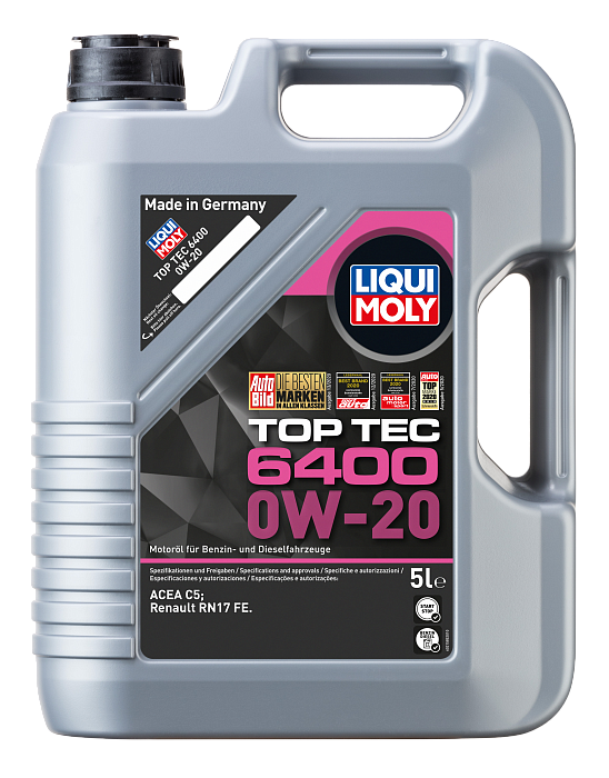 21585 LiquiMoly НС-синтетическое моторное масло Top Tec 6400 0W-20 5л