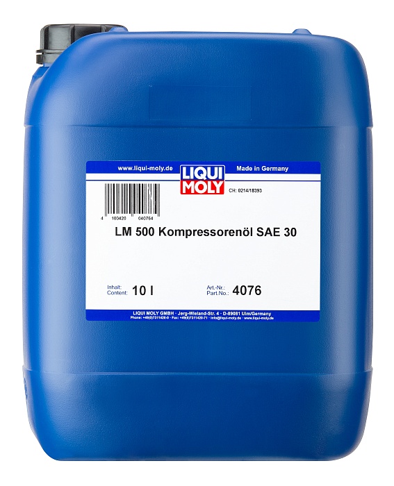 4076 LiquiMoly Синтетическое компрессорное масло LM 500 Kompressorenoil 30 10л