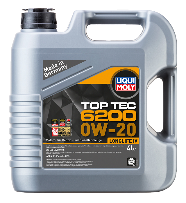 20788 LiquiMoly НС-синтетическое моторное масло Top Tec 6200 0W-20 4л