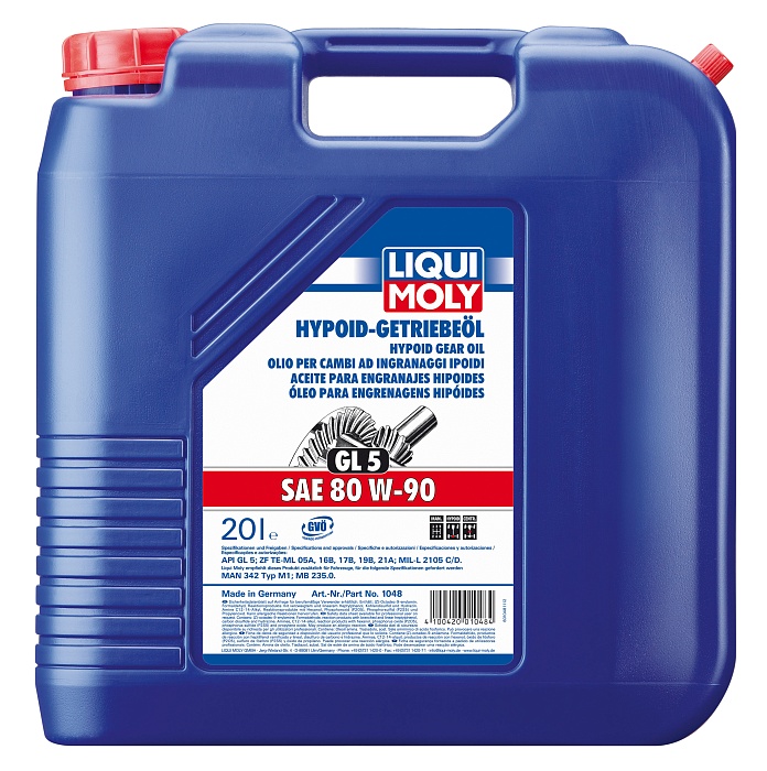 1048 LiquiMoly Минеральное трансмиссионное масло Hypoid-Getriebeoil 80W-90 (GL-5) 20л