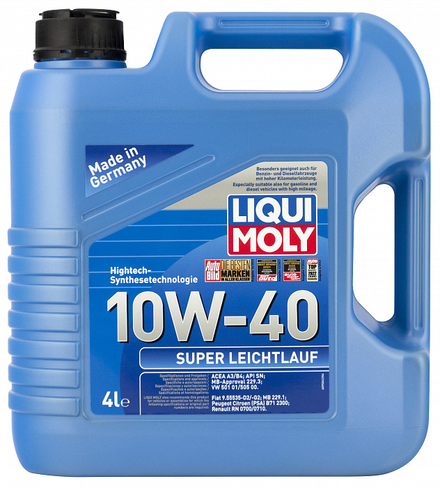 9504 LiquiMoly НС-синтетическое моторное масло Super Leichtlauf 10W-40 SN A3/B4 4л