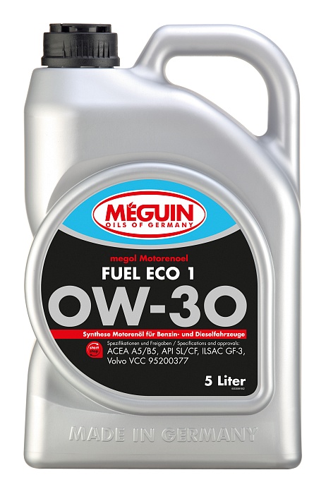 33039 Meguin НС-синтетическое моторное масло Megol Motorenoel Fuel Eco 1 0W-30 (5л)