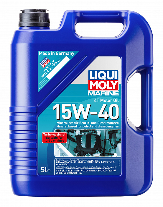 25016 LiquiMoly Минеральное моторное масло для лодок Marine 4T Motor Oil 15W-40 5л