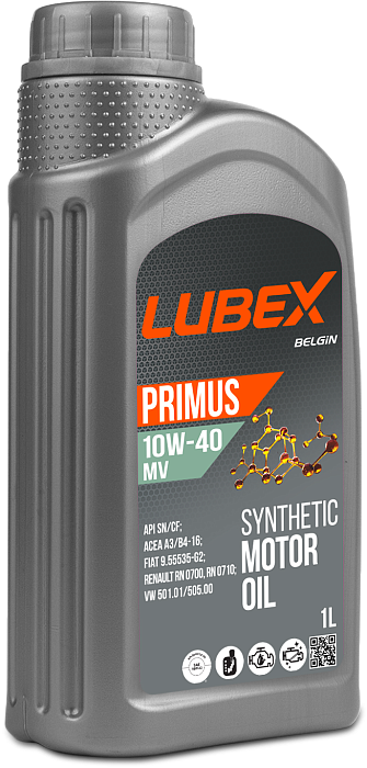 L034-1322-1201 LUBEX Синтетическое моторное масло PRIMUS MV 10W-40 CF/SN A3/B4 (1л)