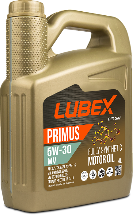 L034-1324-0404 LUBEX Синтетическое моторное масло PRIMUS MV 5W-30 CF/SL A3/B4 (4л)