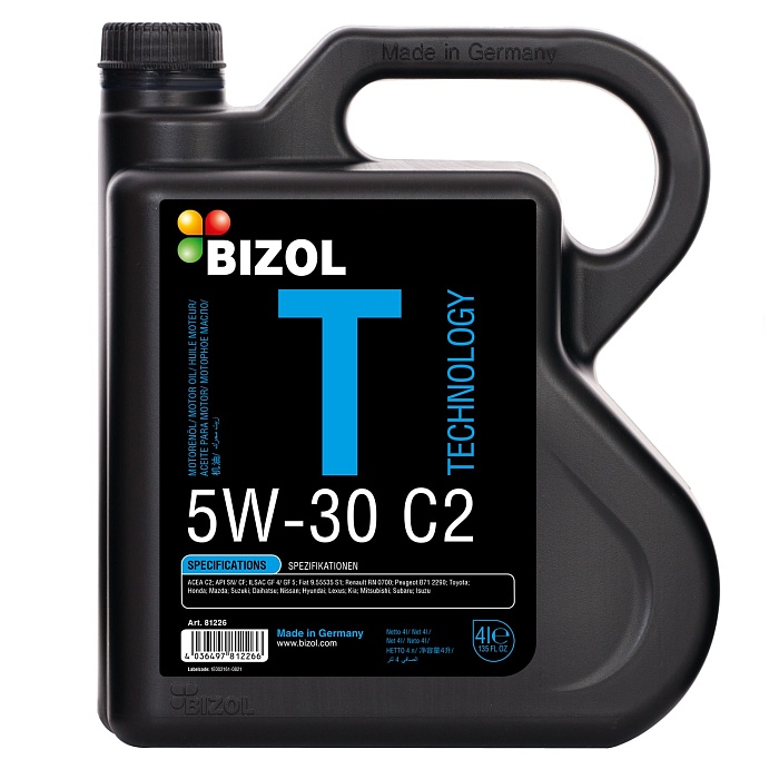 81226 BIZOL НС-синтетическое моторное масло Technology 5W-30 C2 (4л)