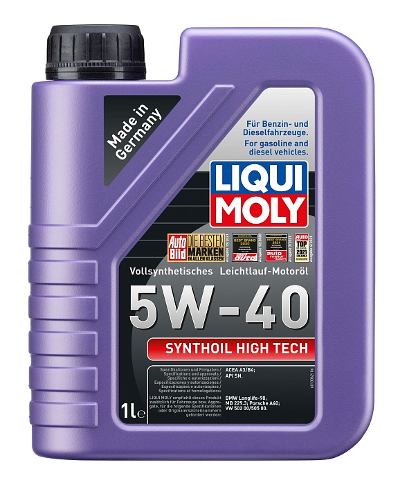 1855 LiquiMoly Синтетическое моторное масло Synthoil High Tech 5W-40 1л