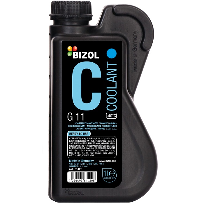 81420 BIZOL Антифриз Coolant G11 (-40) (1л)