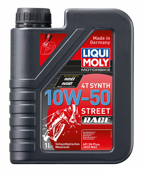 3982 LiquiMoly Синтетическое мот.масло для 4-такт.мотоц. Motorbike 4T Synth Street Race 10W-50 1л