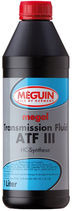 4875 Meguin НС-синтетическое трансмиссионное масло для АКПП Megol Transmission Fluid ATF III (1л)