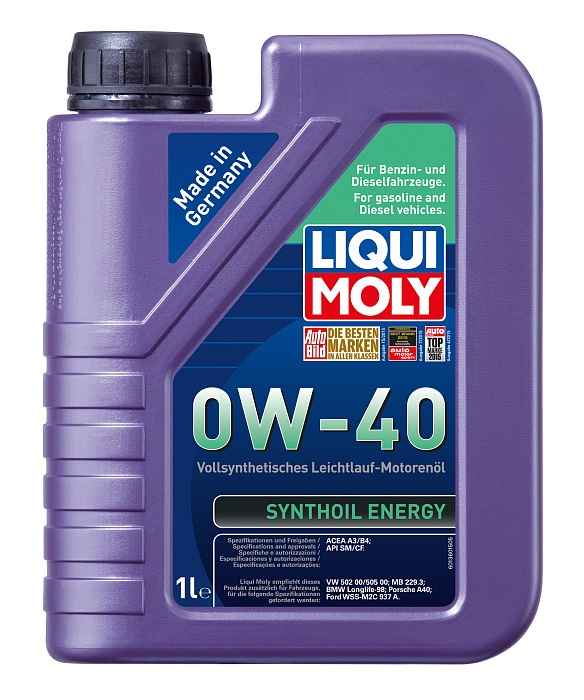 1922 LiquiMoly Синтетическое моторное масло Synthoil Energy 0W-40 1л