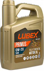 L034-1331-0404 LUBEX Синтетическое моторное масло PRIMUS SJA 0W-20 SN+RC GF-5 (4л)