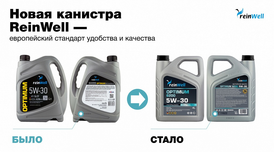  НОВЫЙ ДИЗАЙН МАСЕЛ REINWELL: ЕВРОПЕЙСКИЙ СТАНДАРТ УДОБСТВА И КАЧЕСТВА