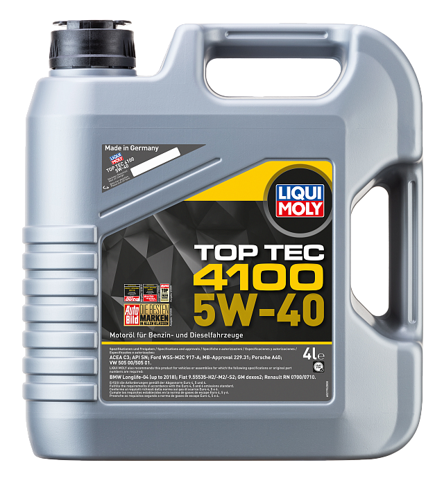 2195 LiquiMoly НС-синтетическое моторное масло Top Tec 4100 5W-40 4л