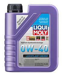 21222 LiquiMoly Синтетическое моторное масло Leiсhtlauf Energy 0W-40 (1л)